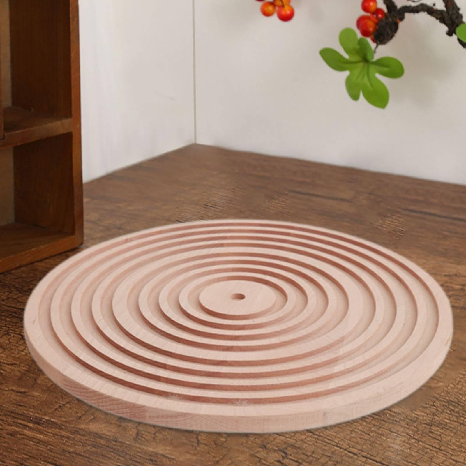 Dekoratives Rundtablett Holz Servierbrett Schneidebrett Boho Bauernhaus Wohnaccessoire Naturbelassenes Material für Servieren Kaffee Gebäck