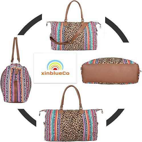 Miniatura 2 de Bolsa de fin de semana, bolsa de lona para mujer, bolsa de viaje grande, bolsas de fin de semana para la noche con correa para el hombro, vaca