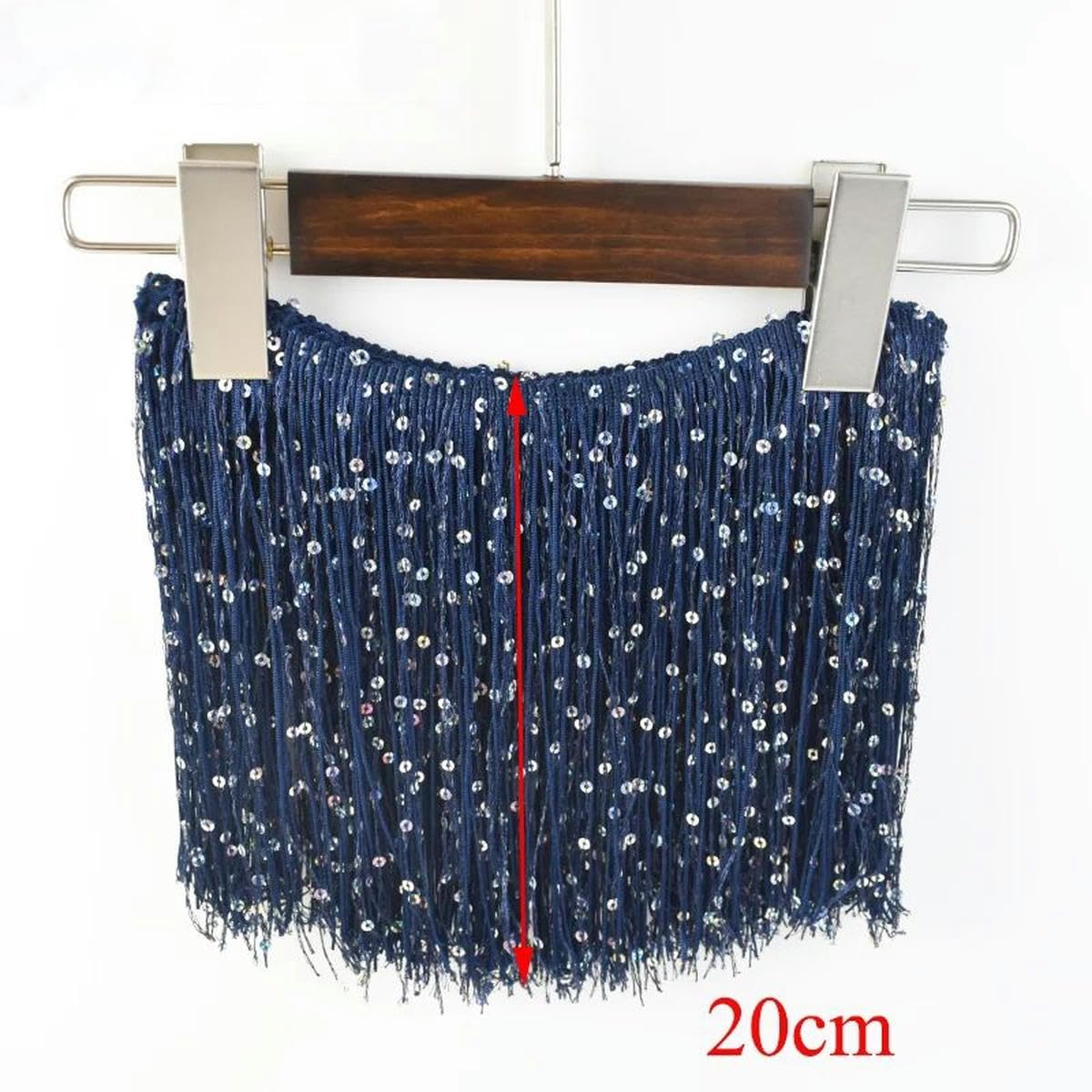 OLYCRAFT Pailletten-Quastenband – 9,1 M, 4 Cm Breit, Goldfarben, Mit Münzen-Pailletten, Für Kleidung & Deko
