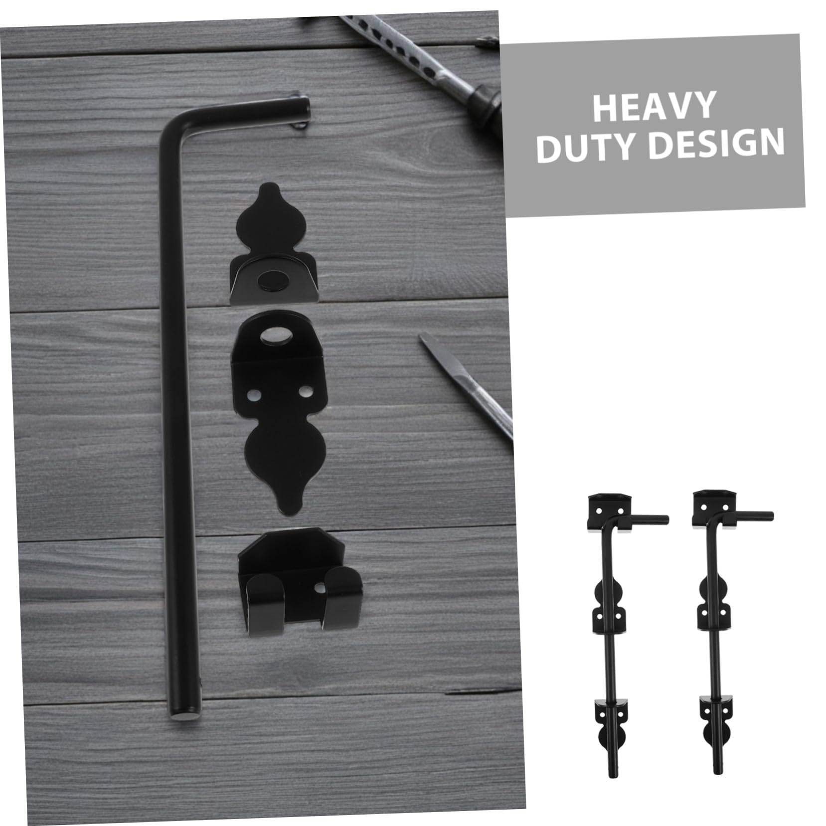 Baluue 2 pièces Boulon à Tige Robuste Acier Résistant Corrosion Loquet de Sol pour Portail Bois Métal PVC Sécurité Renforcée pour Clôtures Extérieures Lot