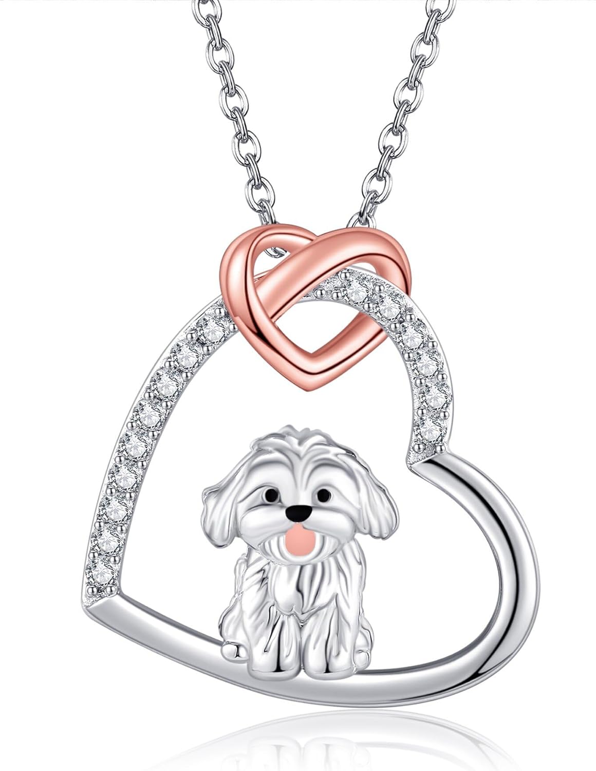 Animals Gift 925 Sterling Silver Cute Dog/Mouse Necklace Jewelry Gifts For Women Dog Lover