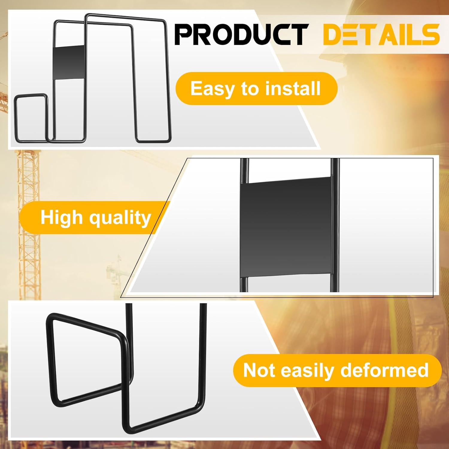 2 Pcs Sturdy Steel Hard Hat Rack Heavy Duty Hard Hat Holder for Truck over the Seat Hanger for Truck Accessories with Back Mount, Black Coated
