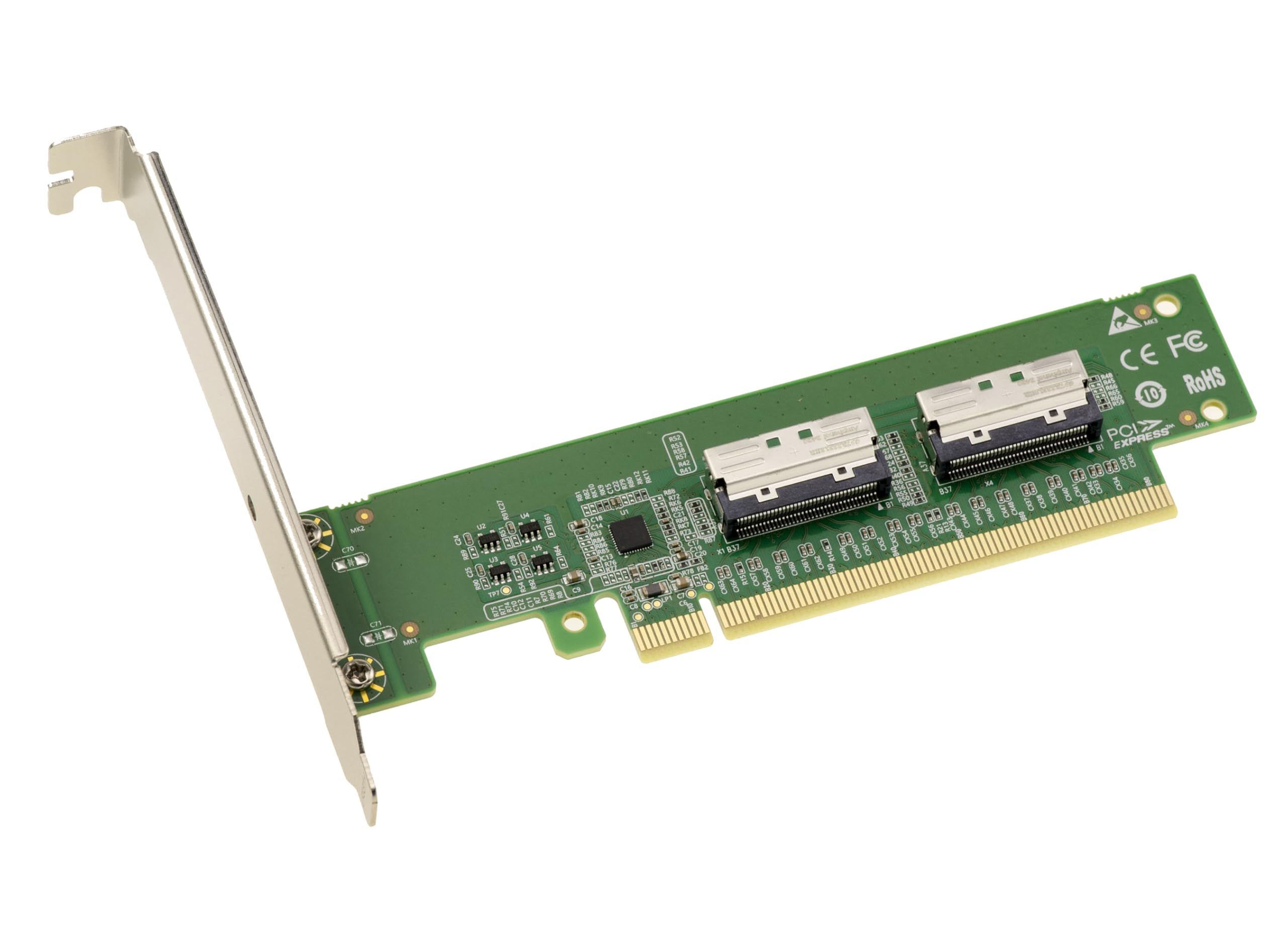KALEA-INFORMATIQUE Adaptateur PCIe Gen5 2 Ports MCIO 8i | Adaptateur PCIe Gen5 vers double MCIO 8i
