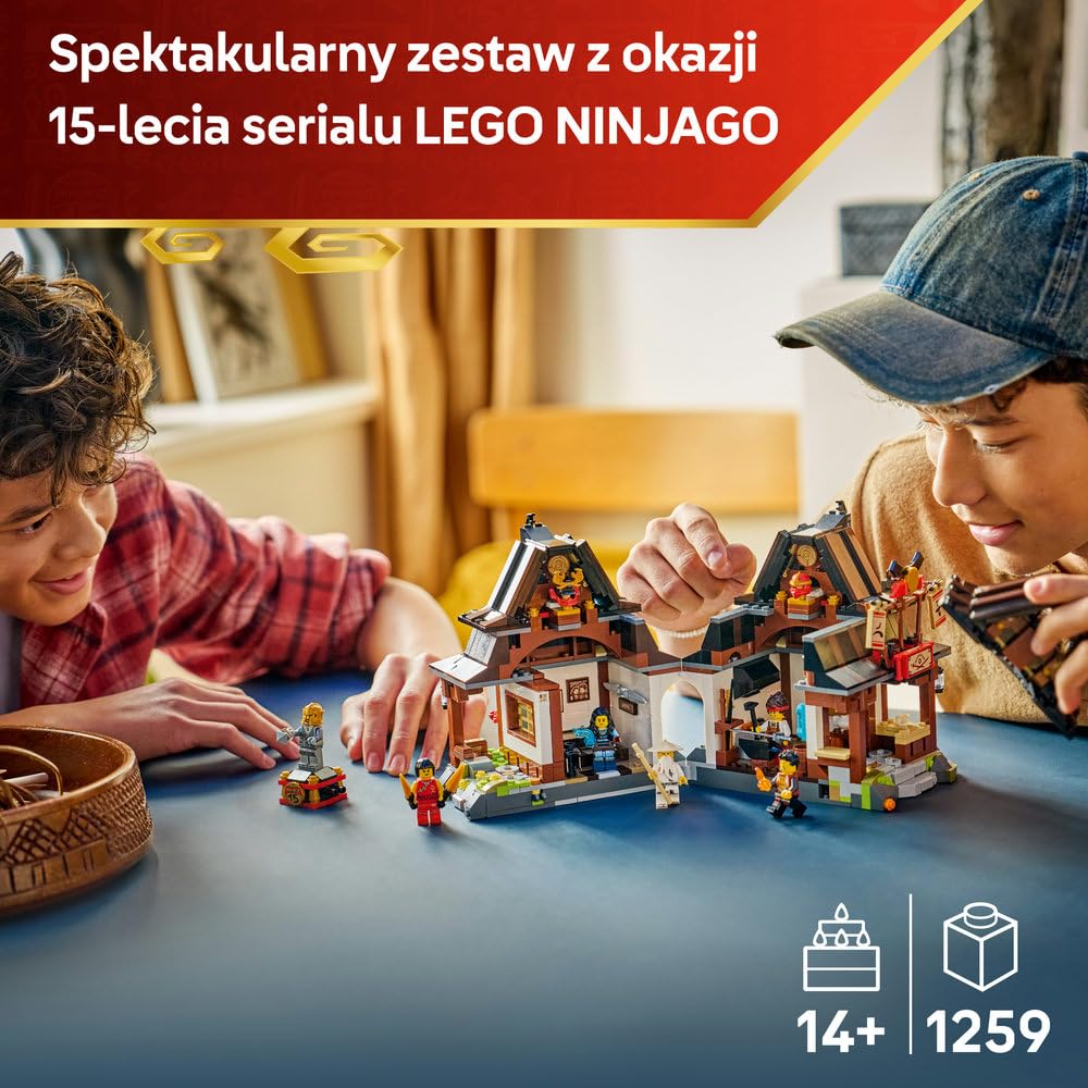 LEGO NINJAGO Kuźnia Cztery Bronie — 15-lecie 71858 | kuźnia ninja, model dla fana, prezent dla fana ninja 14+, edycja 15-lecia, 1259 elementów