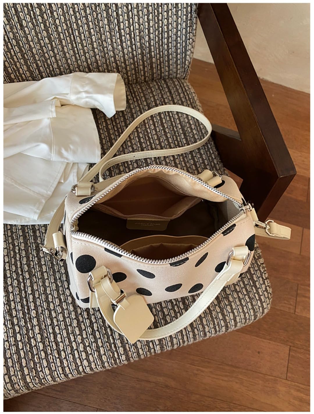 Bolsos y bolsos de hombro para mujer, diseño de lunares, estilo Boston