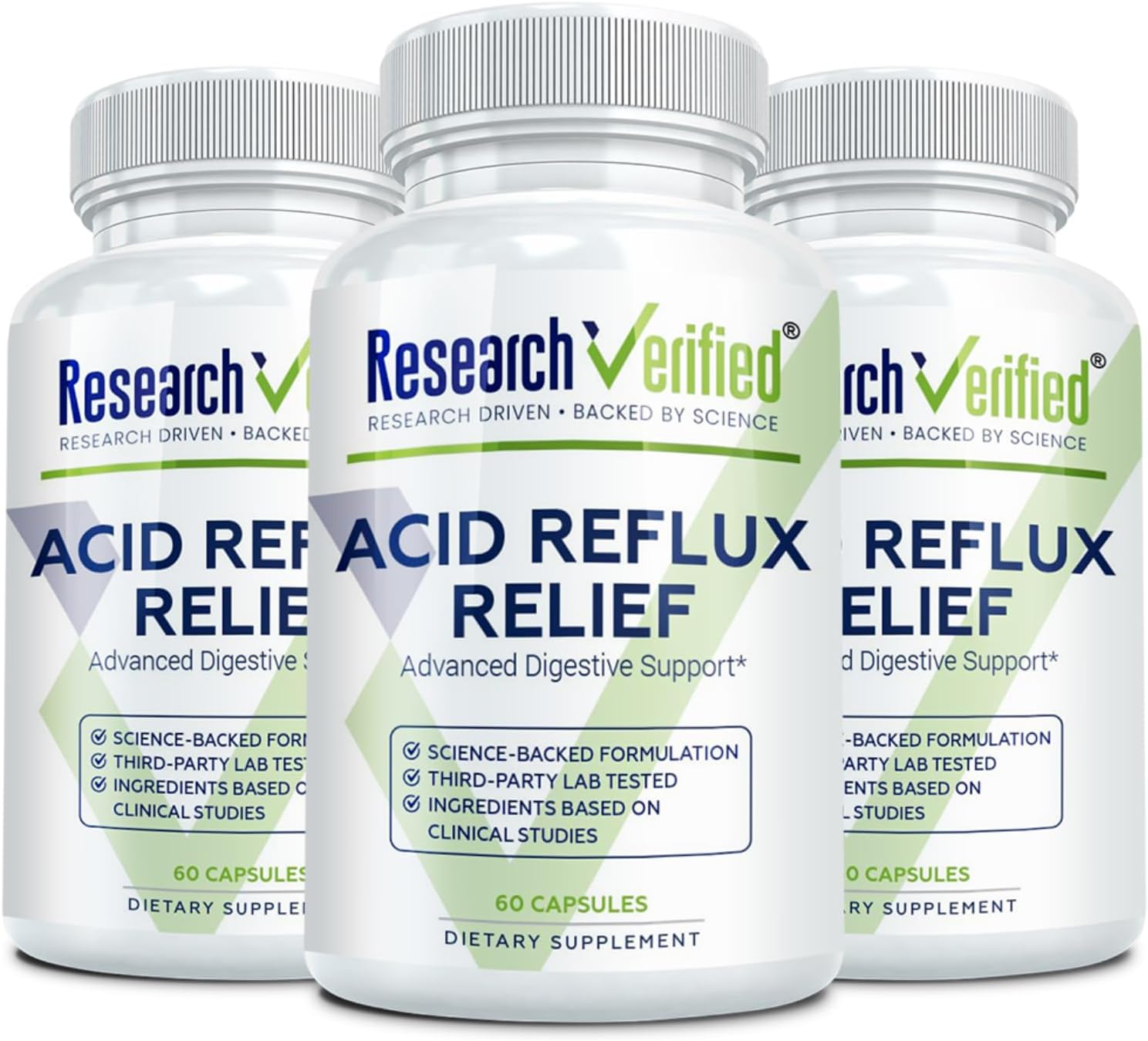 Research Verified Acid Reflux Relief - Soothe GI Problems - Melatonin, 5-HTP, Marshmallow Root - 180 Capsules - Vegan