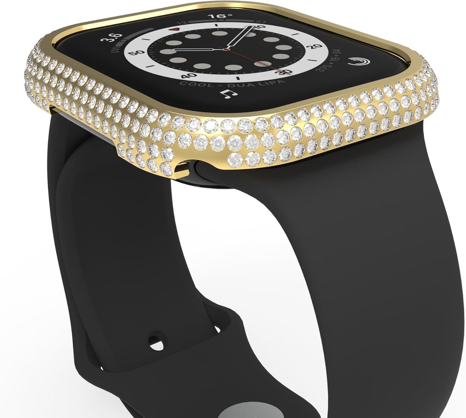 Compatible with Apple Watch Bling Cover Series 11 10,Sparkling Rhinestone Diamond Case Bezel Metal Bumper for iWatch S11 S10 46mm,Gold - Image 6