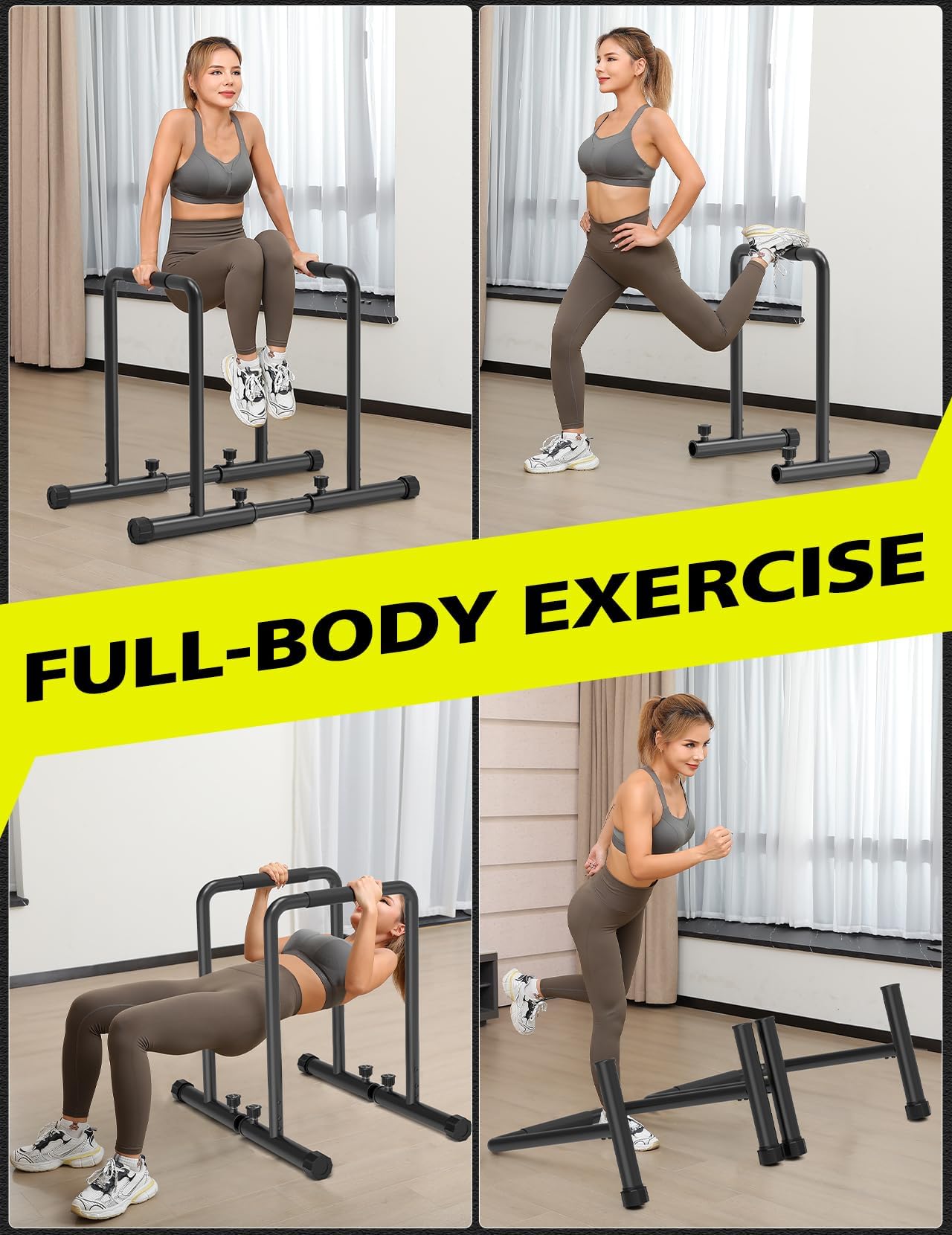 Dripex Verstellbare Dip Barren – 500 kg Dip-Station, tragbar und funktional dip stange, Fitness-Bar mit Sicherheitsanschluss, robuster Dip-Ständer, Paralleten-Übungs-Bar für Calisthenics