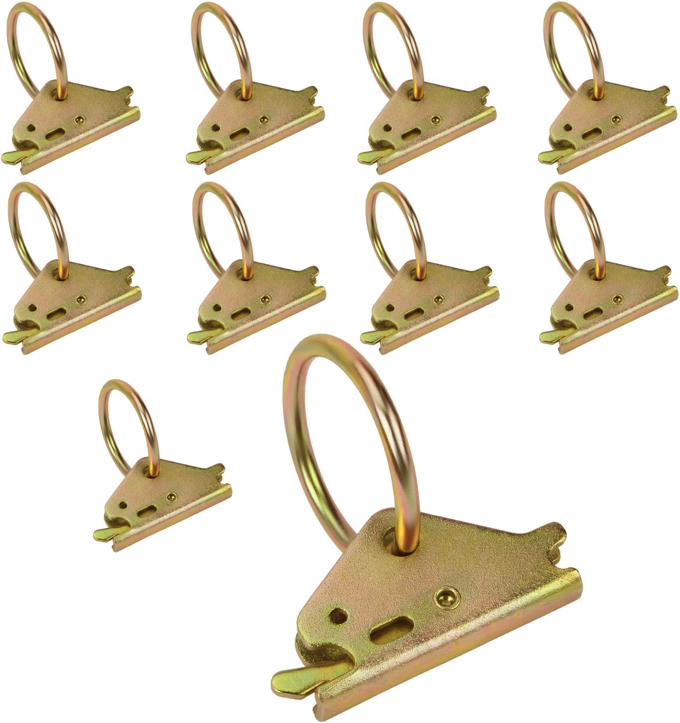 Eapele 20pcs Steel E-Track O Ring Tie-Down Anchors, Secure Cargo in Enclosed/Flatbed Trailers, Trucks, Load Limit of 1500lb