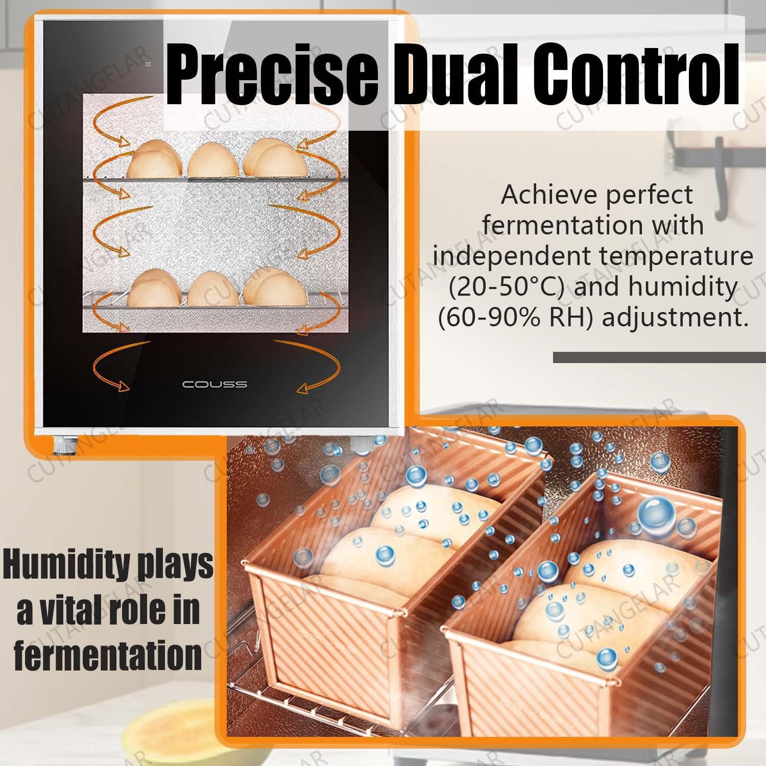 Electric Dough Proofer 40L Large Capacity with Precise Temperature Humidity Control for Bread Pizza Sourdough Yogurt Fermentation,Timing and Humidity Control for Even Fermentation