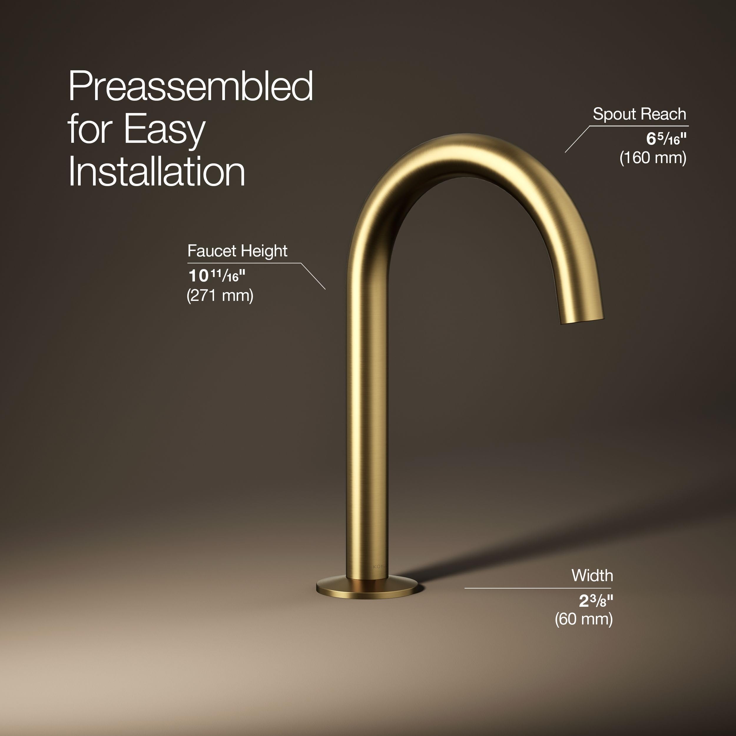 Kohler 77967-2MB Componentes accesorios de fontanería, latón moderno cepillado vibrante