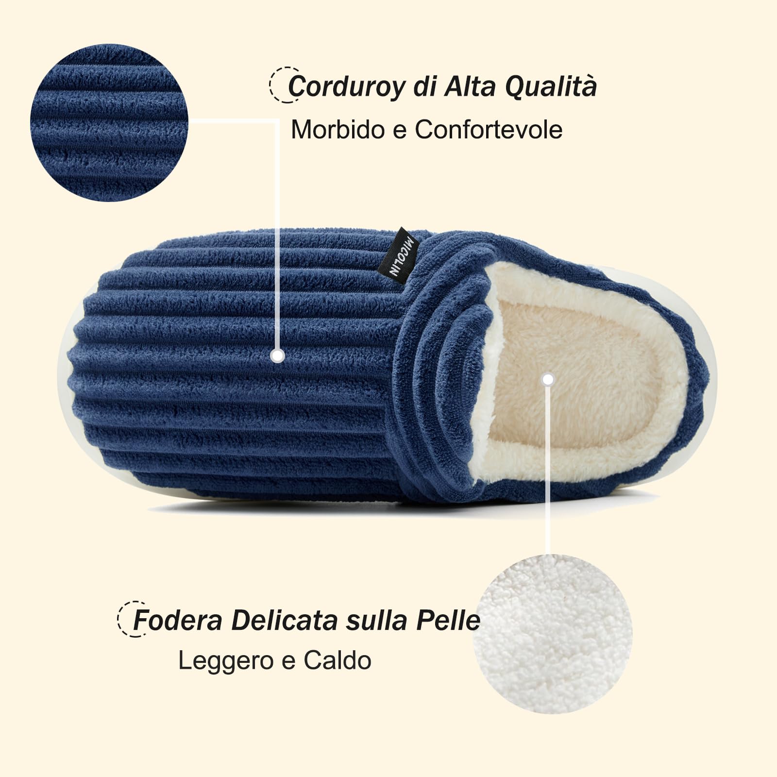 Donpapa Pantofole Donna Uomo Ciabatte Invernali Peluche Casa Comode Schiuma Scarpe Memoria Morbida Antiscivolo Inverno Cotone Slippers