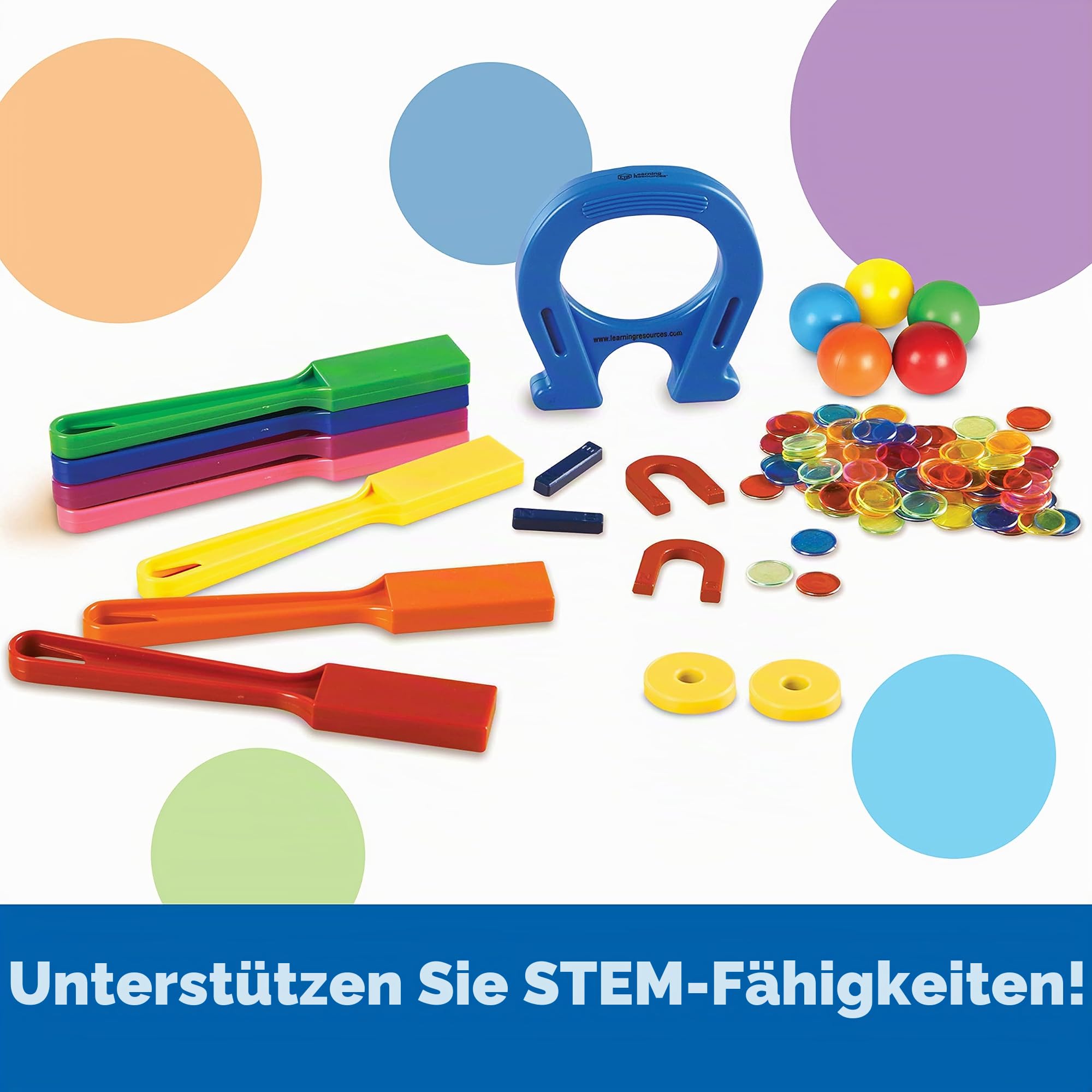 Learning Resources Super Magnet Lab, ab 5 Jahren, Magnetismus Lernspielzeug für Kinder, 119-teiliges Set für naturwissenschaftliche Experimente & spielerische STEM-Förderung