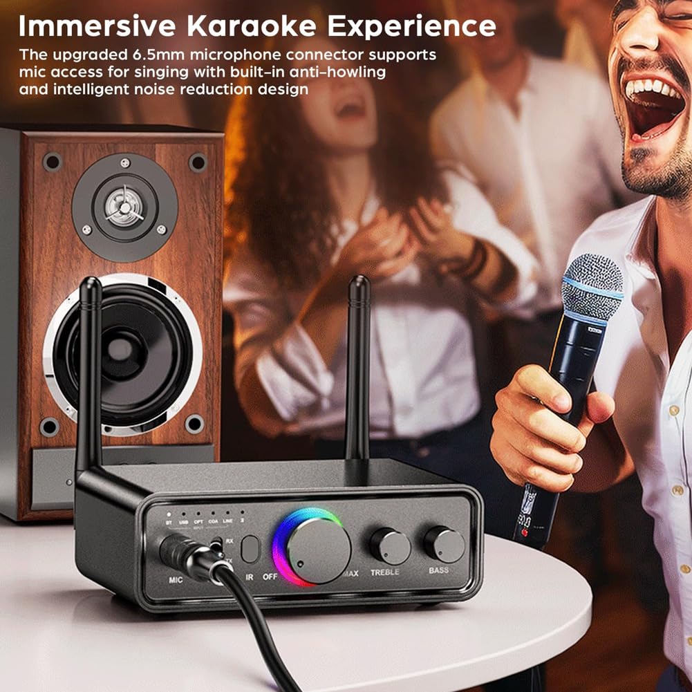 Émetteur récepteur Bluetooth 5.3 2 en 1 sans fil pour TV/PC/casque/KTV/chaîne stéréo domestique, installation facile