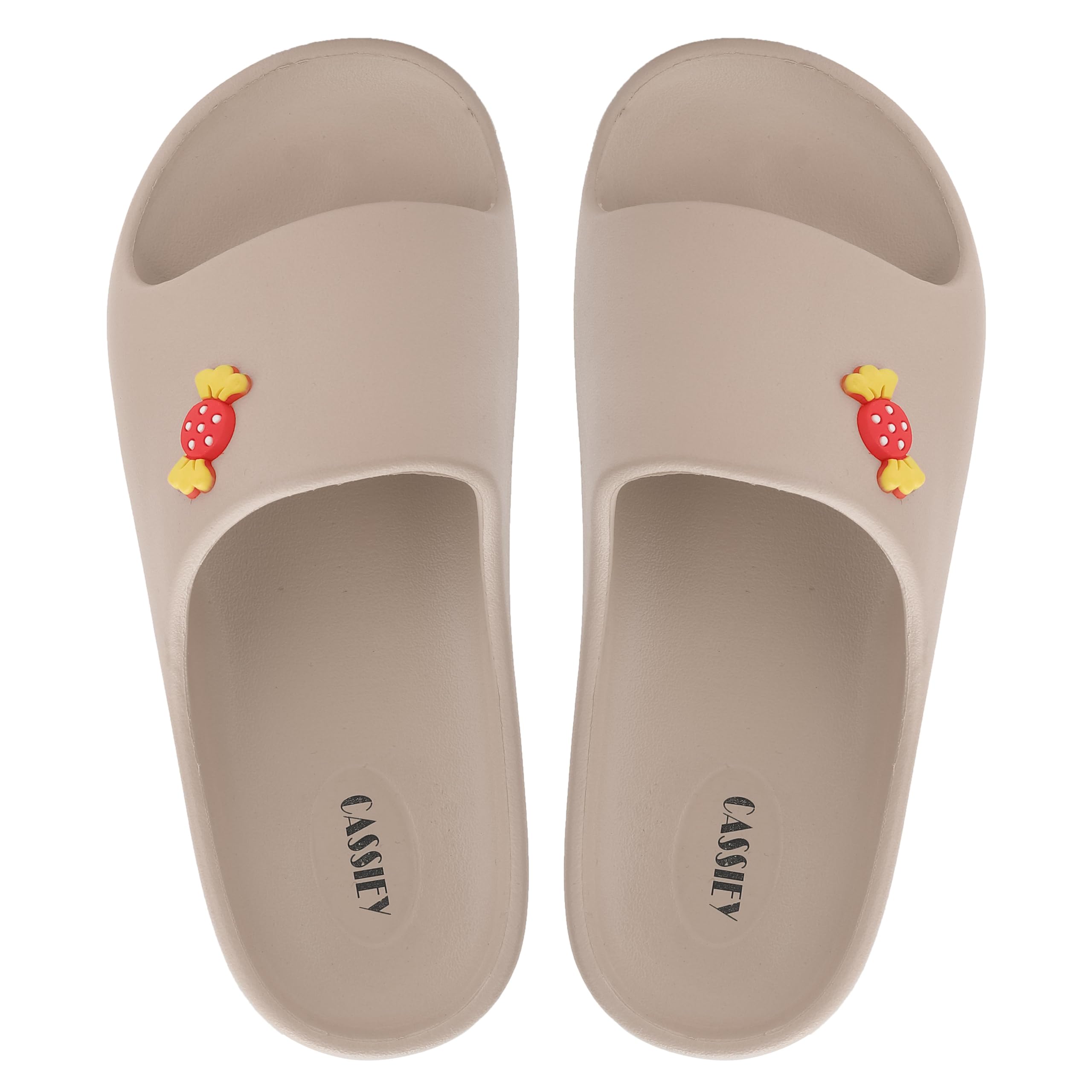 CASSIEY Women Lightweight Anti-Skid Stylish Slides Flip Flops Slippers- Cream (B0CQH9GP54) Amazon Price History, Amazon Price Tracker