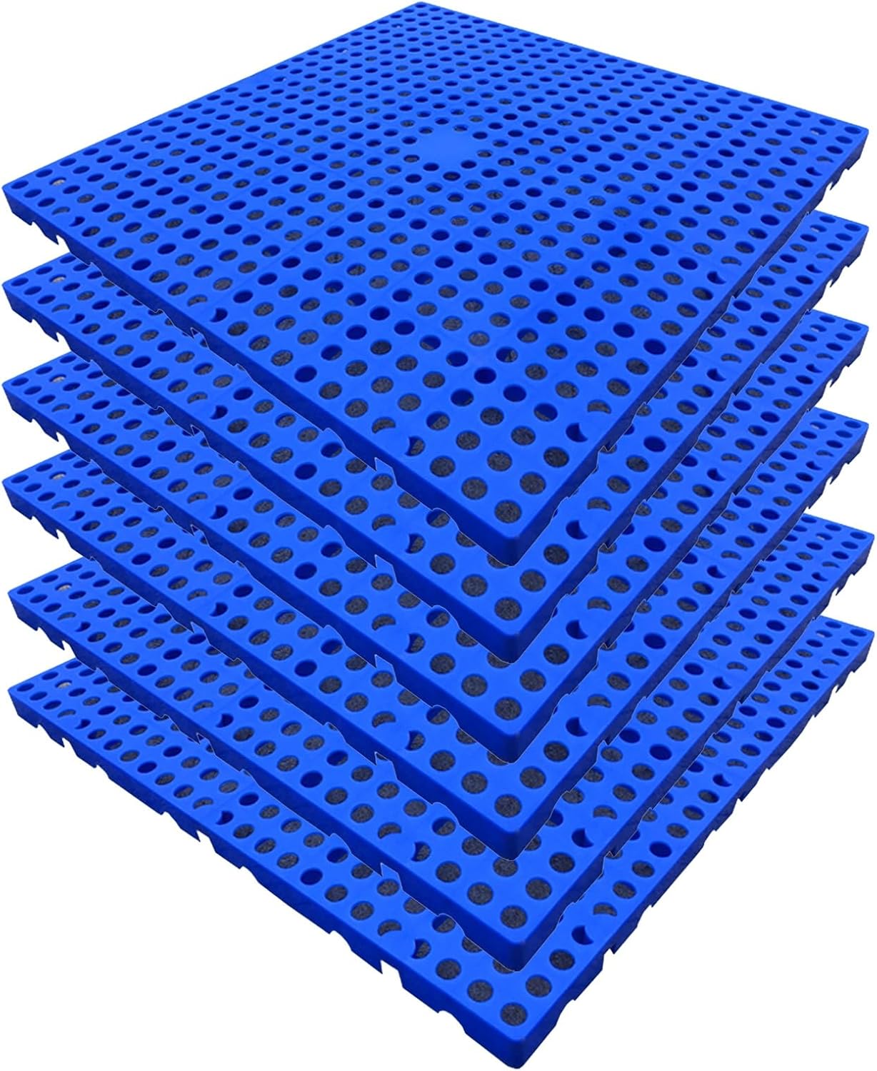 Plastic Pallets, Nestable Floor Pallets, Moisture-Proof Platform, 2200 Lb/m² for Garage Supermarket Basement (11.8 x 11.8 Inches) - Set of 6