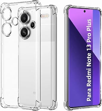 USTIYA Case for Redmi Note 13 Pro+ Pro Plus 5G Clear TPU Four Corners Military-Grade Protection Cover Transparent Soft funda