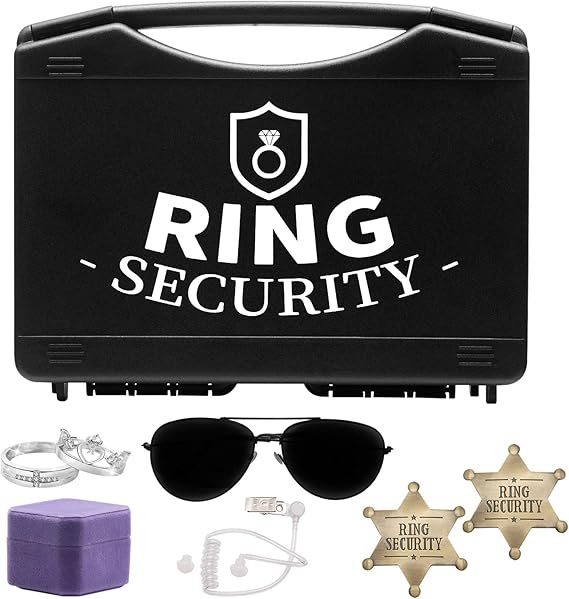 Amazon.com: Huwane Ring Bearer Box Gifts Wedding Ring Security Set ...