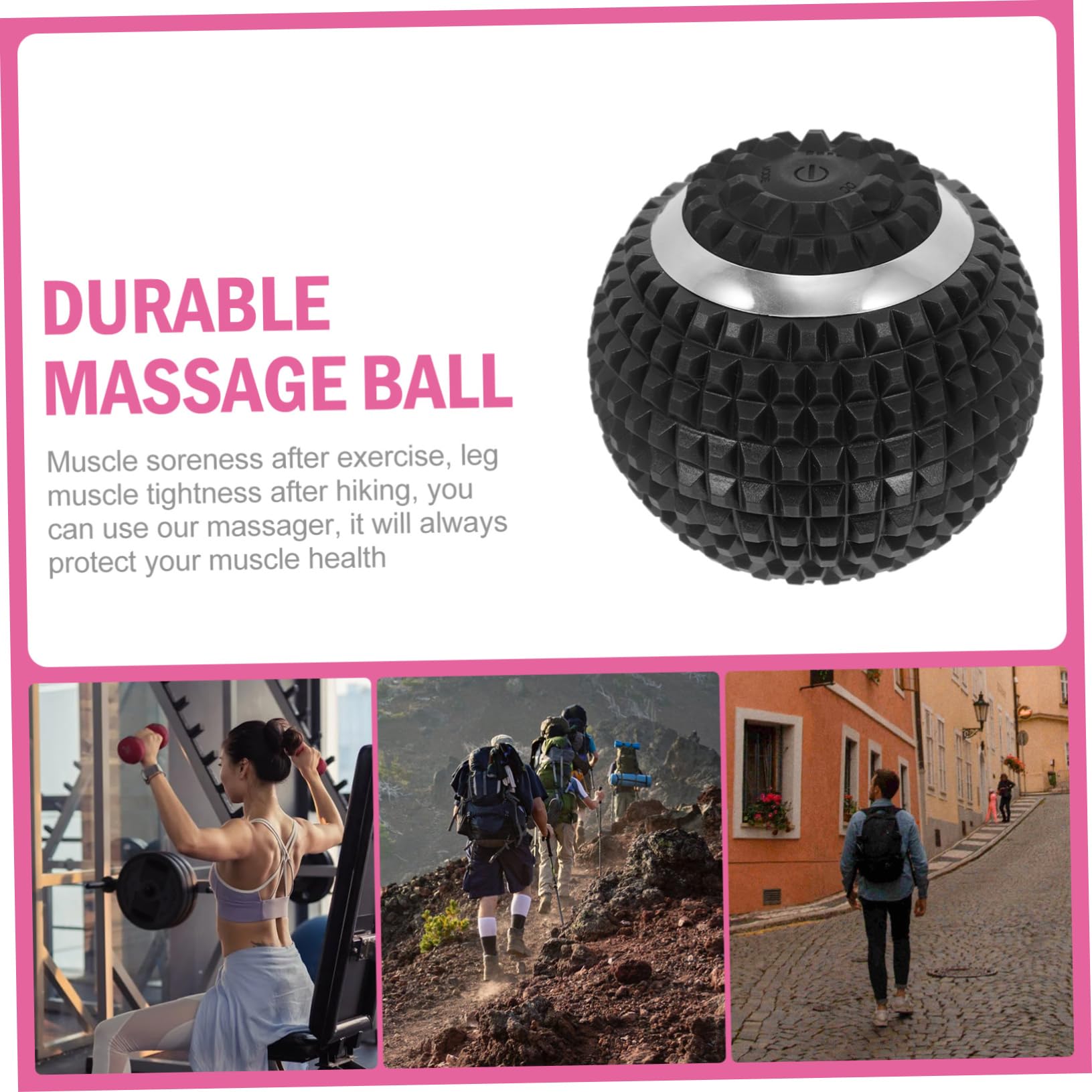 FRCOLOR Bola de Masaje Eléctrica Alivio de Fascitis Plantar para Pies y Músculos Material Abs Adecuado para Viajar y Acampar