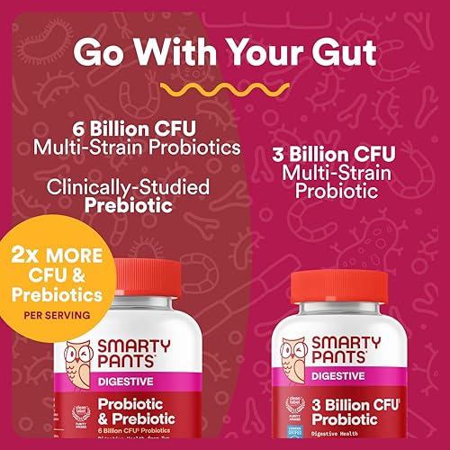 Miniatura 4 de SmartyPants Gomitas probióticas y prebióticas para adultos para la salud digestiva suplemento de salud intestinal de 6 mil millones de UFC,