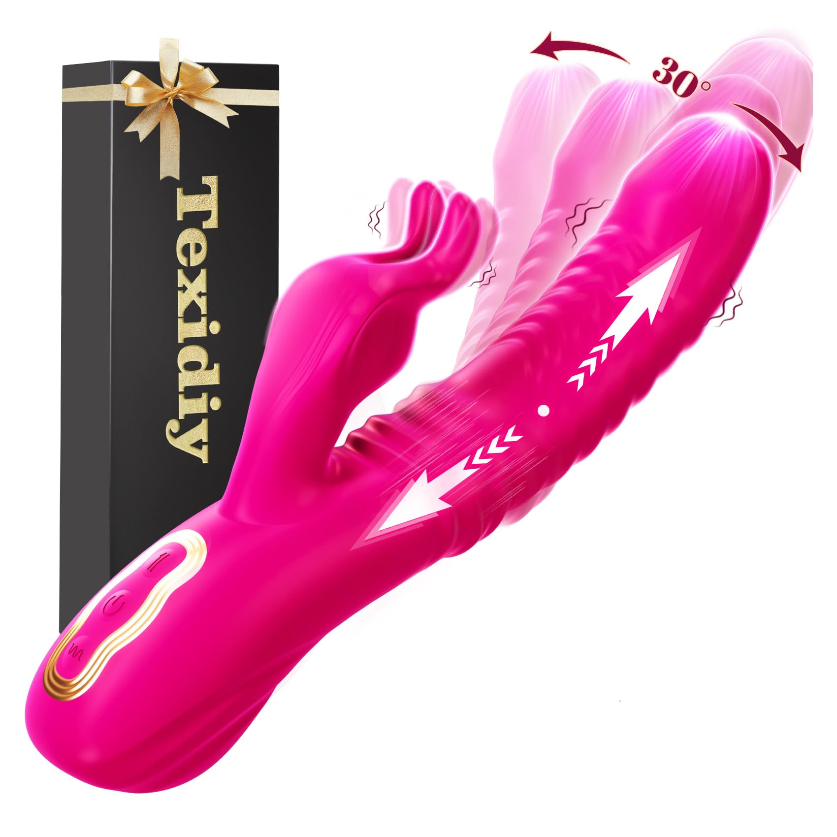 Vibrator Sex Spielzeug für die Frau mit 3 Stoß- und Schwungmodi 10 Vibration, 30° Swing Dildo Vibratorensets für Frauen Klitoris, Texidiy Vibration für Frauen Sexspielzeug für Paare Solo Dildos