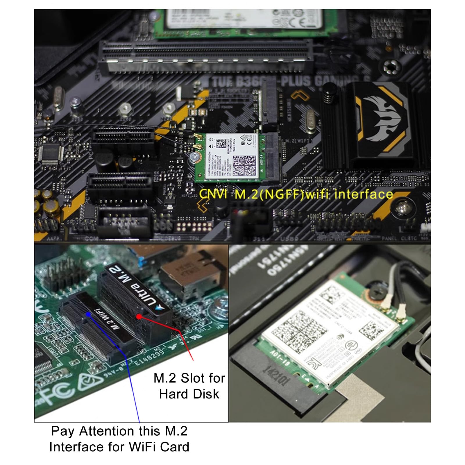Carte WiFi 7 BE200NGW pour PC Portable, Module M.2/NGFF Key E Intel BE200, Tri-Bande 2,4GHz/5GHz/6GHz Jusqu’à 5,8 Gbps, Bluetooth 5.4, WiFi 7 320MHz, Compatible Windows 11/10 64 Bits, Linux