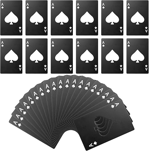 Miniatura 8 de Chengu 40 unidades de abrebotellas de póquer Ace of Spades a granel de acero inoxidable para cerveza, vino, tarjetas de crédito, abrebotellas para