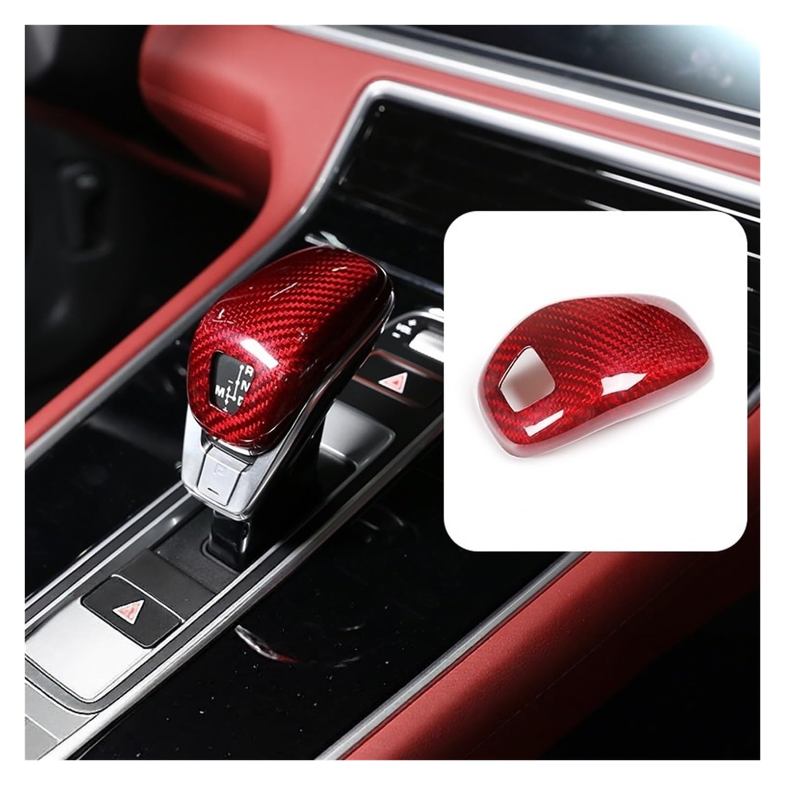 THXZINGLWG Compatible for Porsche Panamera Carbon Fiber Shift Knob Cover