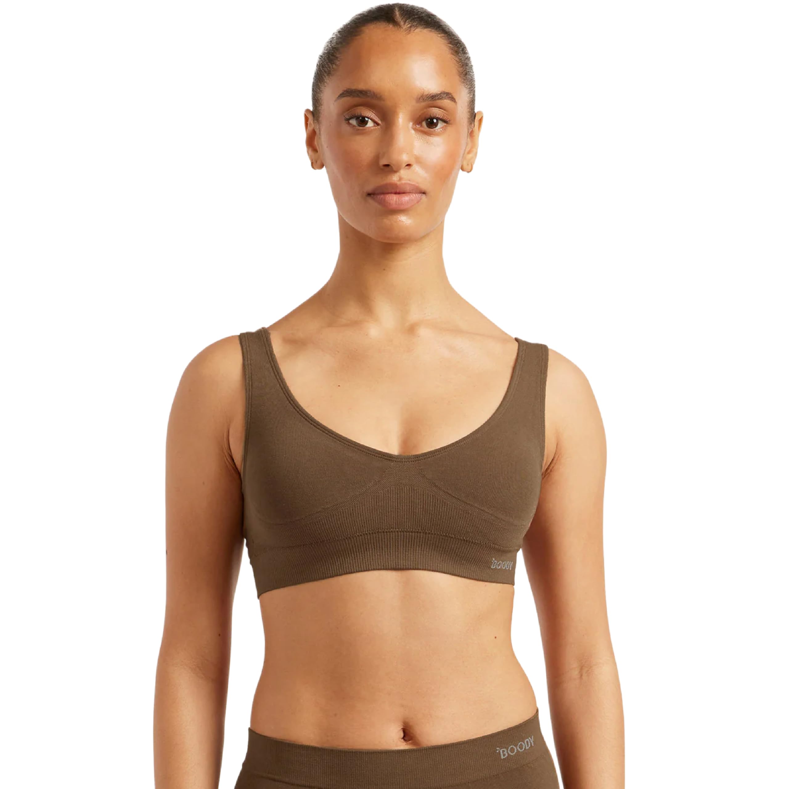 Boody Seamfree Padded Crop Bra - Clove/XL