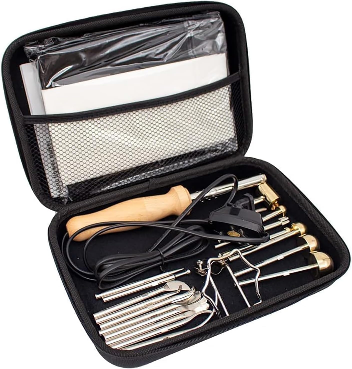 Fabric Flower Making Tool, Heads Fabric Flower Making Tool Set Artificial Flower Ironing with 17 Ironing Heads, Adjustable Temperature 150-250℃, DIY Floral Leaf Ironing Tool