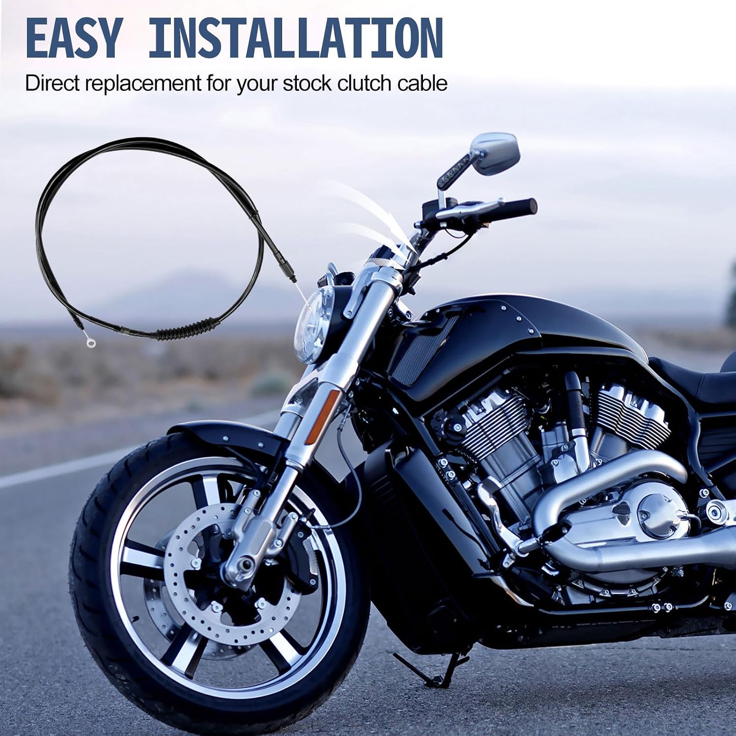 63" Handlebars Extended Clutch Cable, Motorcycle Clutch Cable Line with ABS Braking System Kinetic Energy for Harley Davidson Sportster XL883 Iron 1200N X48 V72 XL1200T XL1200C 2014-2020 2021