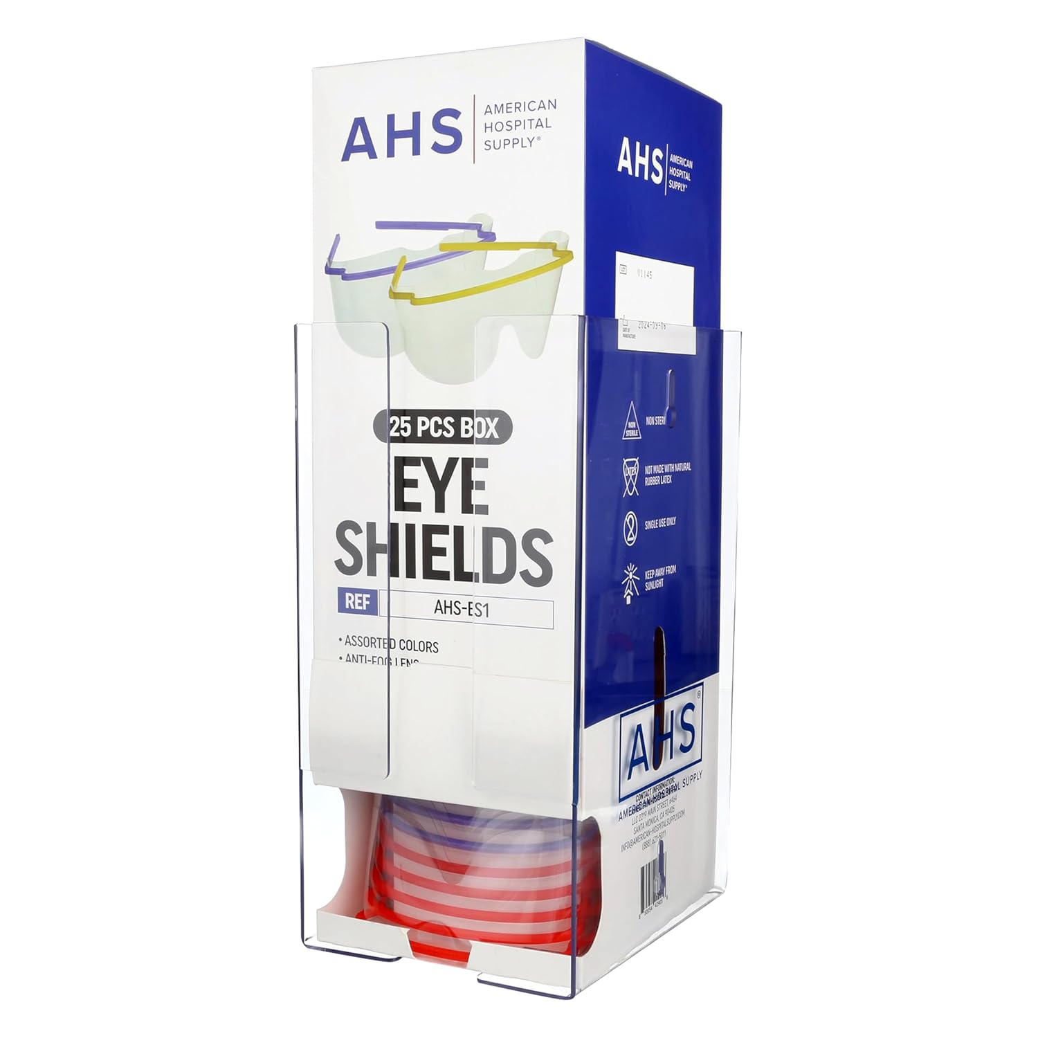AHS Eye Shield Dispenser [1 Each] Eyewear Dispenser, Pre-Assembled Design, Professional-Grade, Easy to Use, Tower Dispenser for Glasses | Dispenser ONLY Glasses Tower Sold Separately