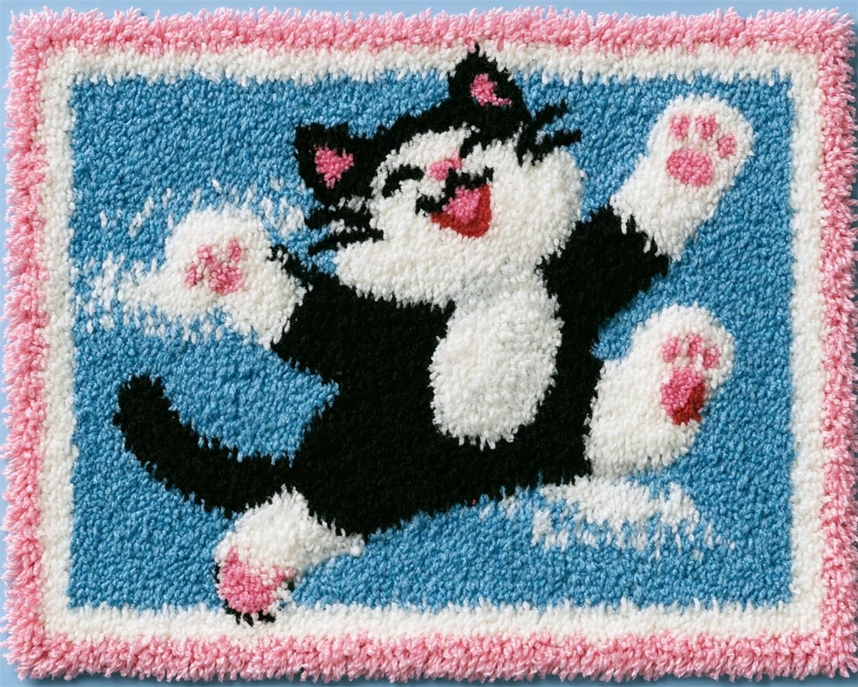 FWRTYCB Latch Hook Rug Kit for Adults Dancing cat