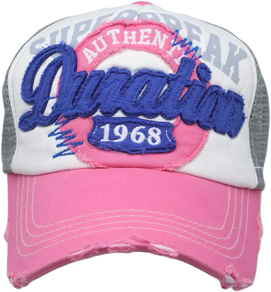 WITHMOONS Meshed Baseball Cap Distressed Trucker Hat Star KR1185