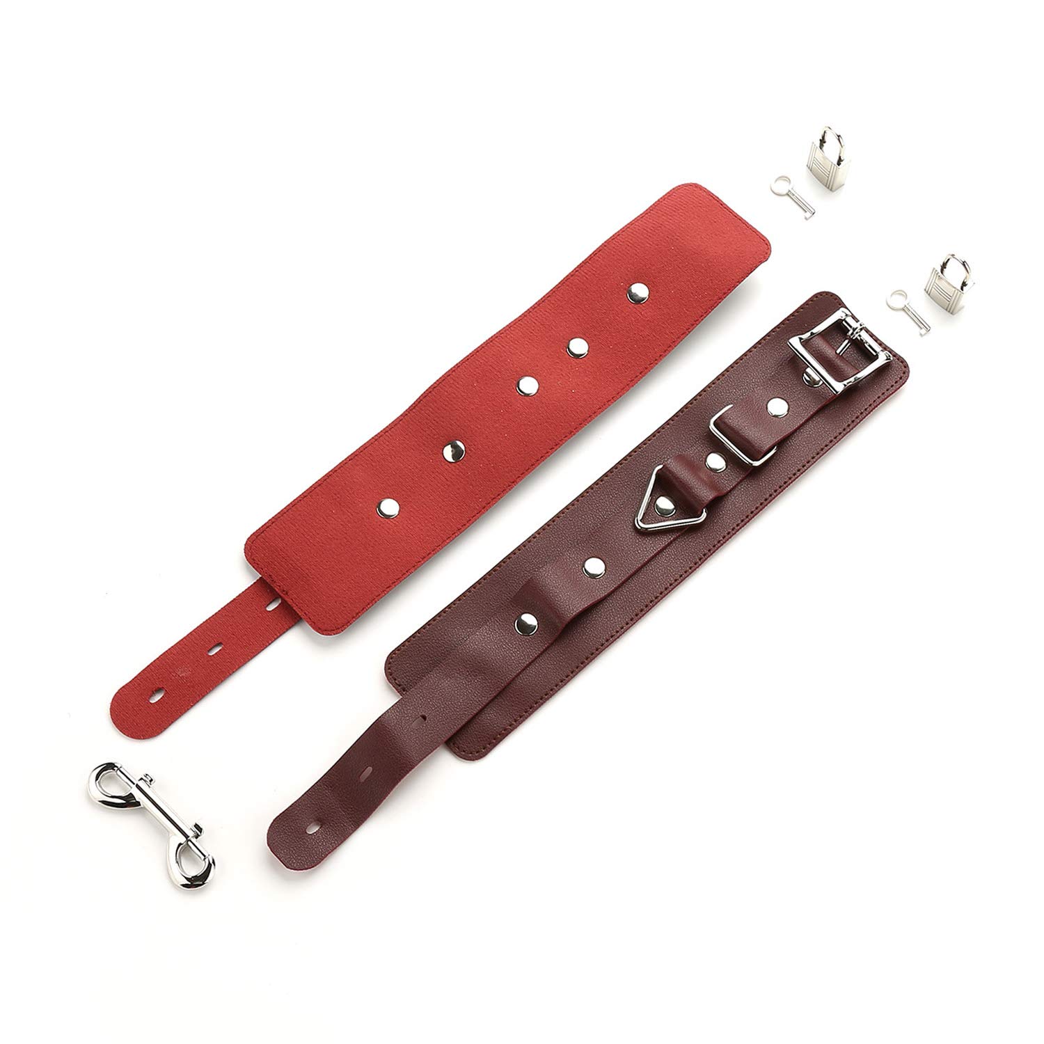 Spreader Bar Heavy Duty Adjustable Black Leg Spreader Bar with Red Adjustable Straps, Yoga Training Fitness Gear, Workout Bar, Home Sports Gym Kit, Pilates Aid Kit