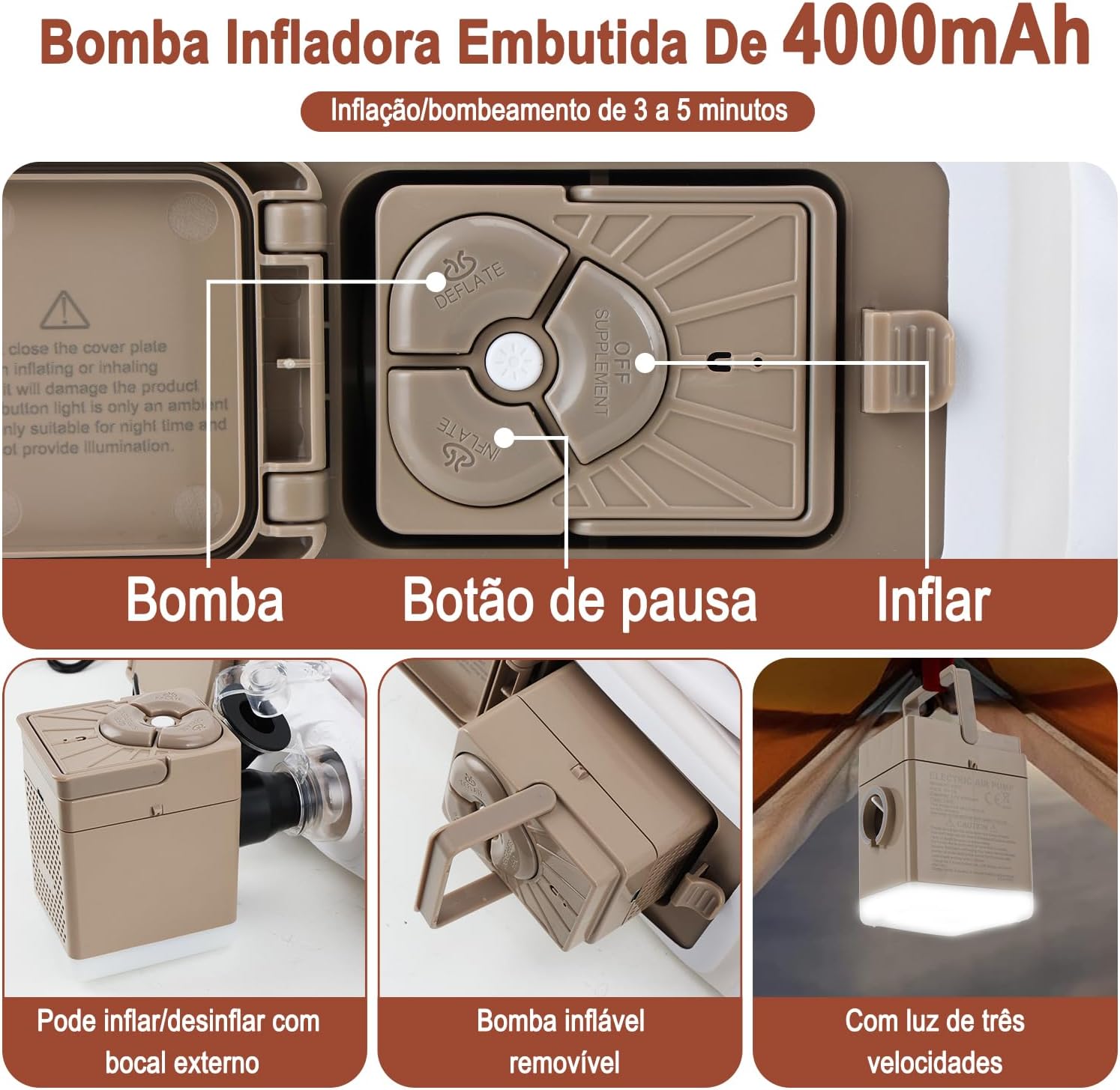 Colchão Inflável de ar Queen Double High, 2025 NEW Actualizar a Qualidade, com Bomba Rápida Inflação/Deflação, Terno Comfort, Camping, Viagem, Portátil Impermeável Colchão Inflável de ar Queen Double High, 2025 NEW Actualizar a Qualidade, com Bomba Rápida Inflação/Deflação, Terno Comfort, Camping, Viagem, Portátil Impermeável