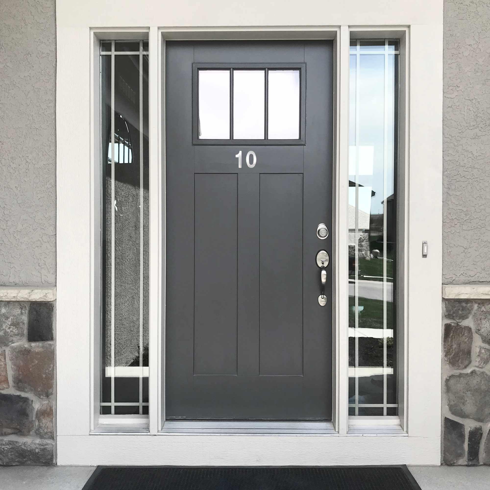 TECHZOCO Numero 0 casa, Número Cero hogar, Número 0 para puerta, Número para pared, Número 0 buzón, Acero inoxidable 304, 75 mm alto x 47 mm ancho, Adhesivo, Plateado