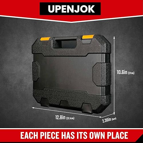 Miniatura 7 de Upenjok Juego de llaves SAE de impacto profundo de 17 piezas, 12 pulgada, tamaño SAE (38"-1-14"), acero CR-V, 6 puntos, juego de enchufes profundos