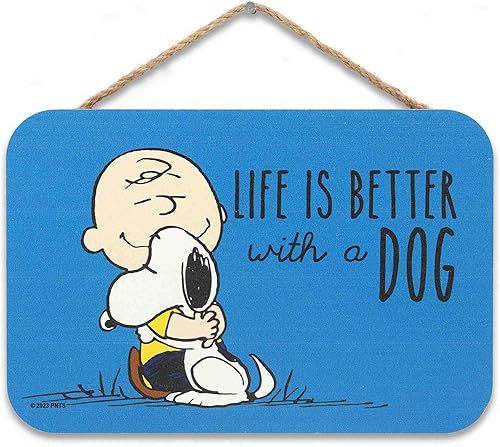 Miniatura 10 de Open Road Brands Peanuts Snoopy Be Happy Round Hanging Wood Wall Decor - Fun Snoopy Sign for Home Decorating - Great Gift Idea