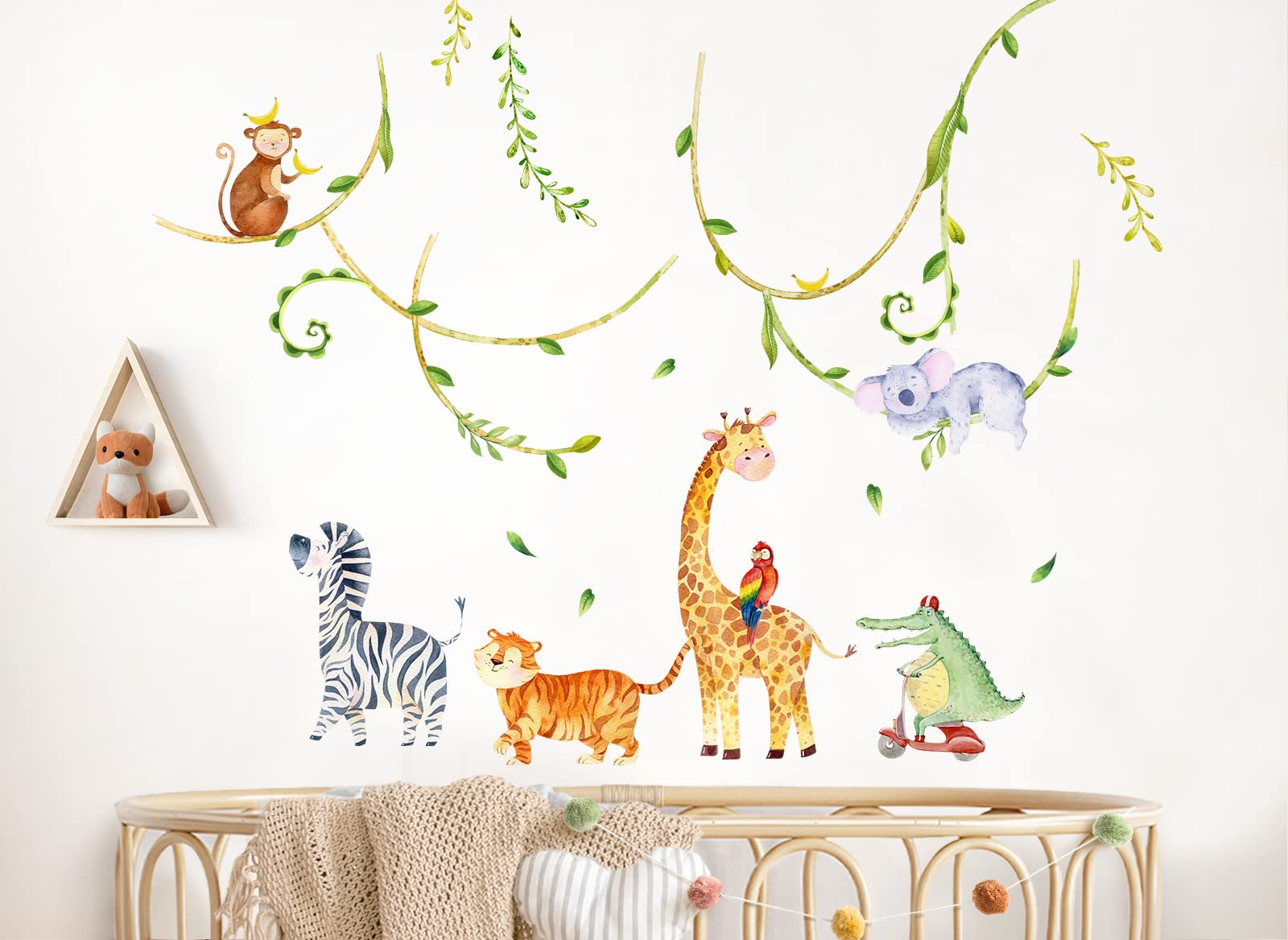 Graz Design DK1067-4 Sticker mural pour chambre d'enfant Motif animaux de la jungle girafe zèbre