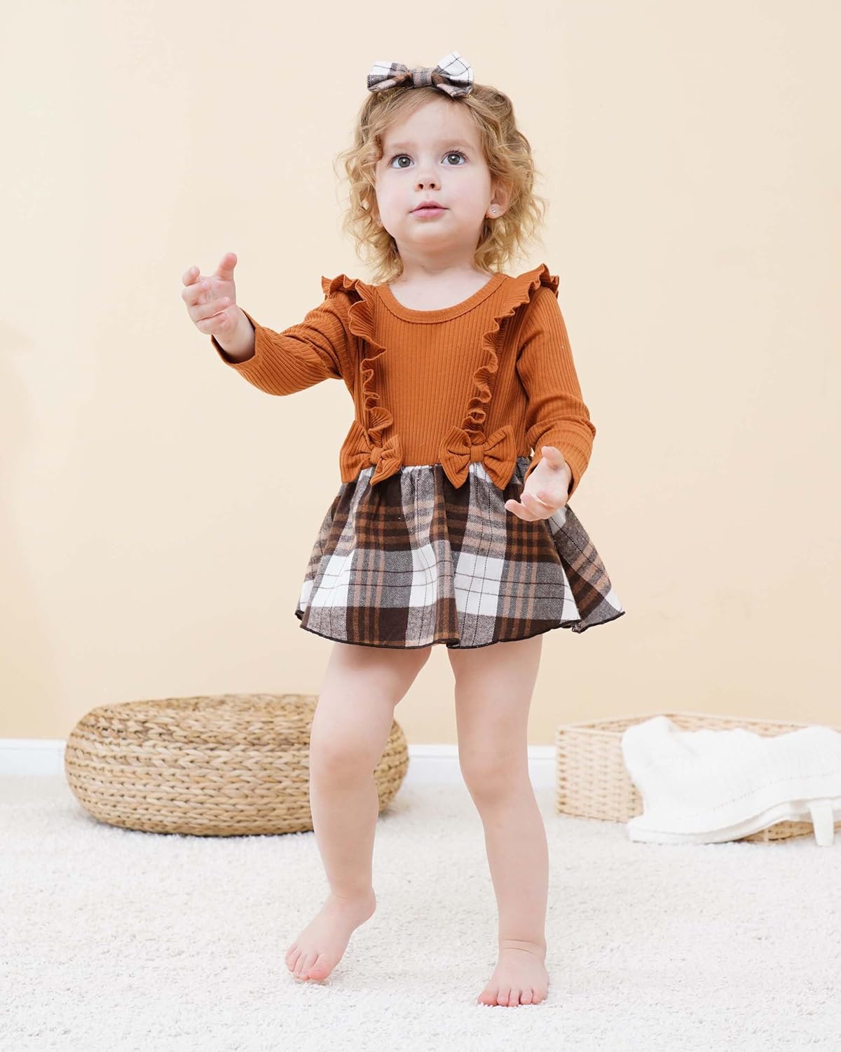 Renotemy Newborn Baby Girl Clothes Infant Girl Outfits Knit Romper Dress with Hat Baby Clothes for Girls 0-18 Months - Image 2