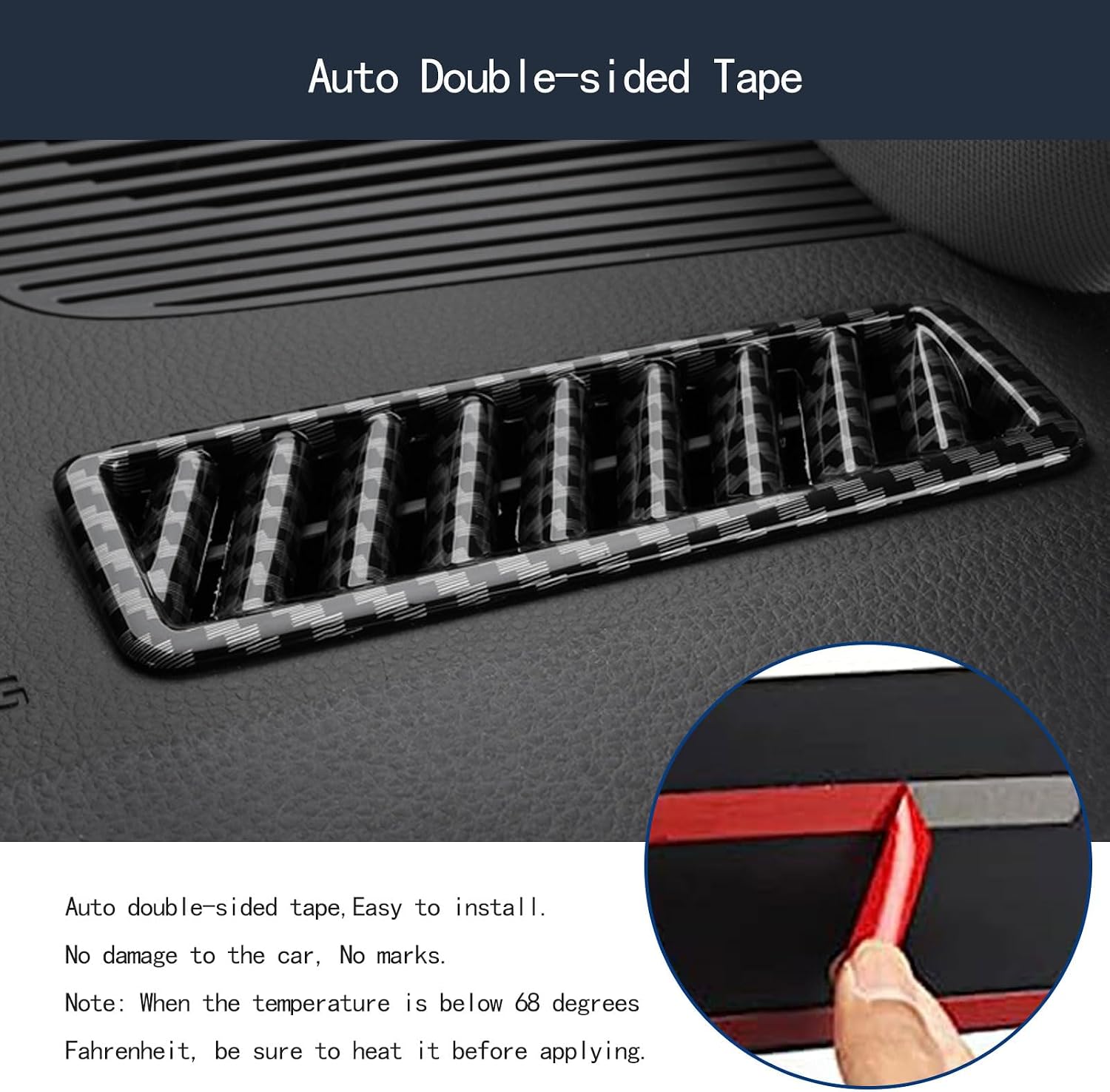 Upper Air Vent Cover Trims Compatible with Toyota Venza 2021 2022 2023 Dashboard Air Vent Trims Wind Outlet Cover Interior Car Accessories ABS 2PCS (Carbon Fiber Style)