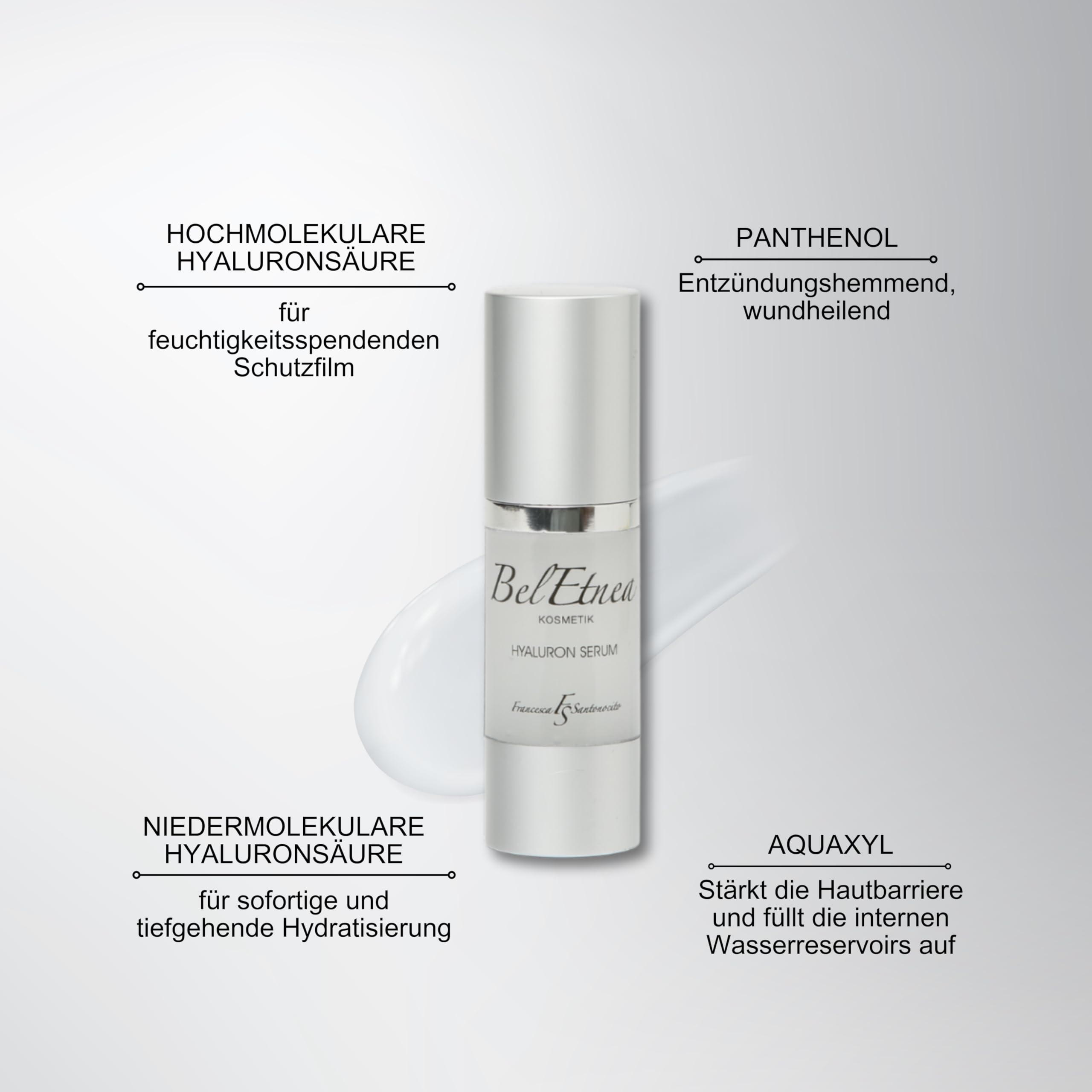 24h Anti Aging Hyaluron Serum Gesicht | 30 ml Hyaluronsäure Serum hochdosiert für Hals, Augen und Dekolleté - Soforteffekt gegen Falten & Augenringe - Hautserum feuchtigkeitsspendend & vegan