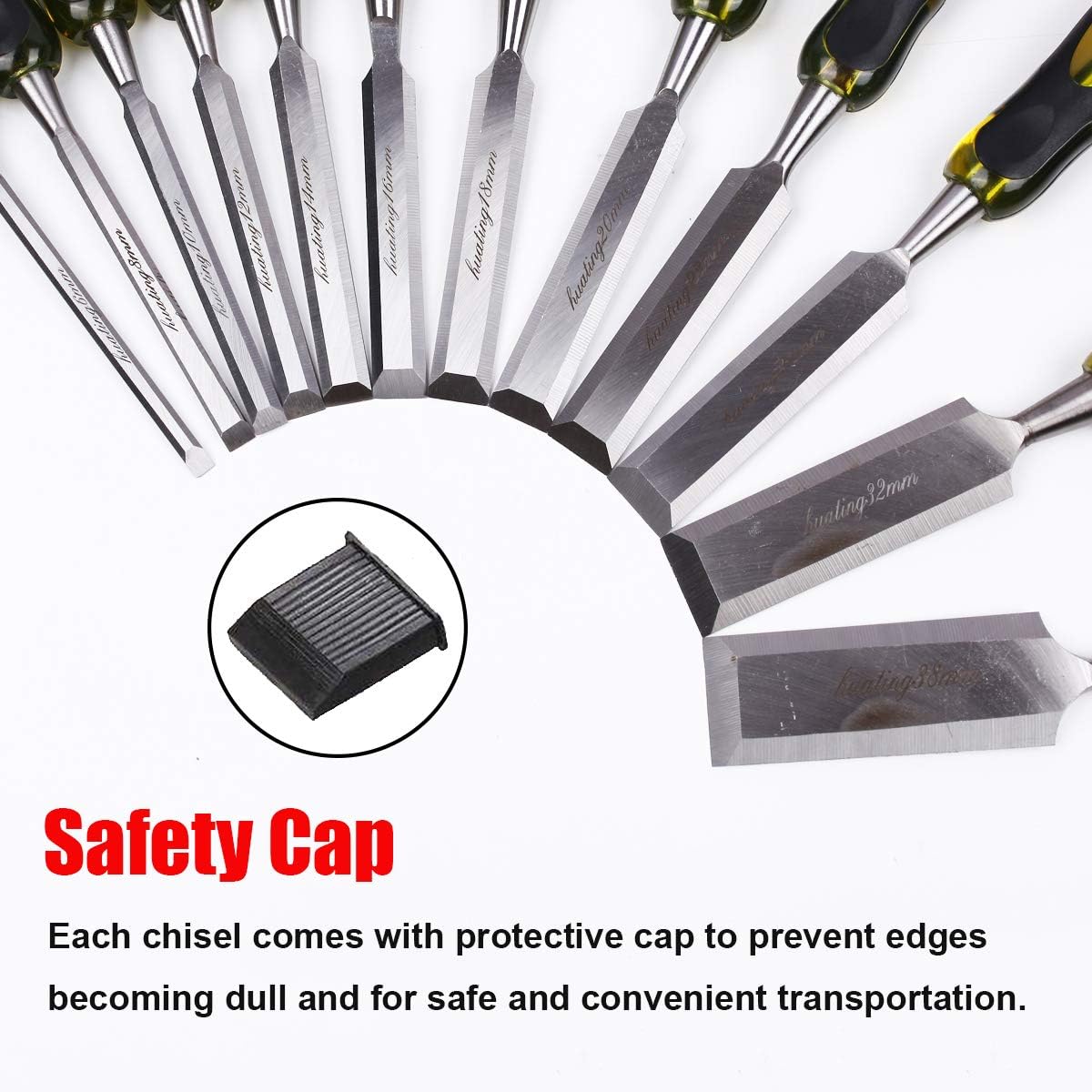 Exсluѕіvе Dіѕсоunt 70% Prісе MYOYAY 12Pcs Premium Wood Chisel Set 6-38mm Cr-V Construction for Woodworking Carving Chisels Soft Grip Handles with High Impact Hammer Steel-end Woodworking Tools for Carpentry