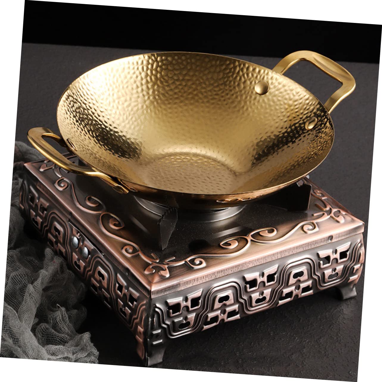 銅製ハンマード両手鍋 直径約40cm 銅製ハンマード両手鍋 直径約40cm 銅製ハンマード両手鍋 直径約40cm