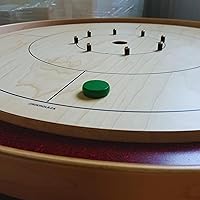 Vista 7 de 26 discos de crokinole verdes y morados, juego completo (grande, 1 1/4 pulgadas de diámetro)