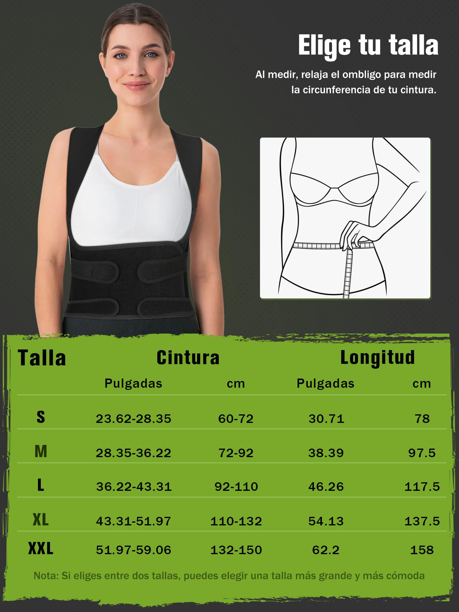 Corrector Postura Espalda para Hombre Mujer: Espalda Recta Correctores Postural - Invisible Transpirable Corregir Fajas para Espalda - Ajustable Soporte Enderezar para Cuello Hombros Lumbar Negro M