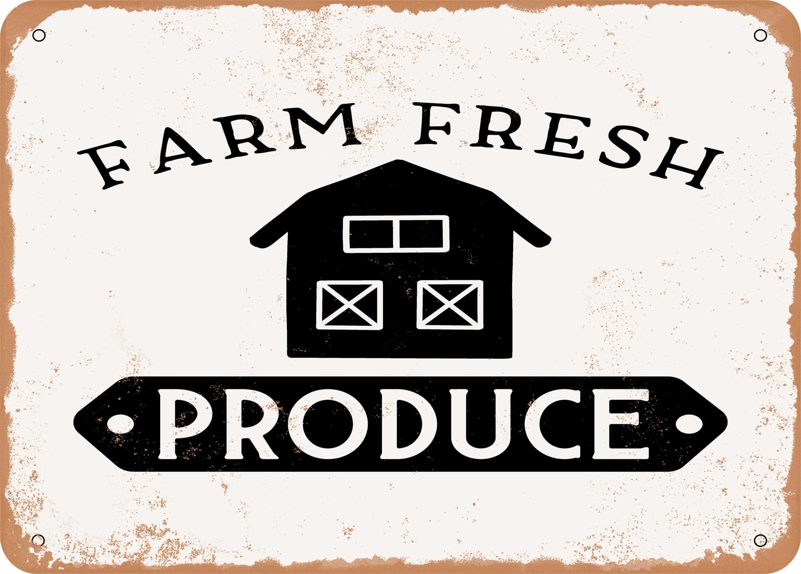 Miaomansenstore Metal Sign - Farm Fresh Produce - Vintage Look Sign Home Decor