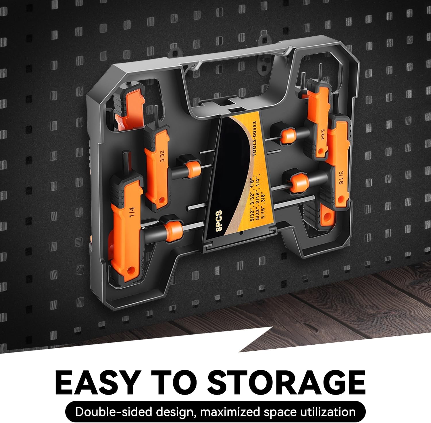 Auto Dyansty Allen Wrench Sets Metric SAE, 8PCS T Handle Allen Wrench Set with Long Short Handle, 5/64-3/8 Inch Hex Key Set for Home Repair and Auto Maintenance (Orange)