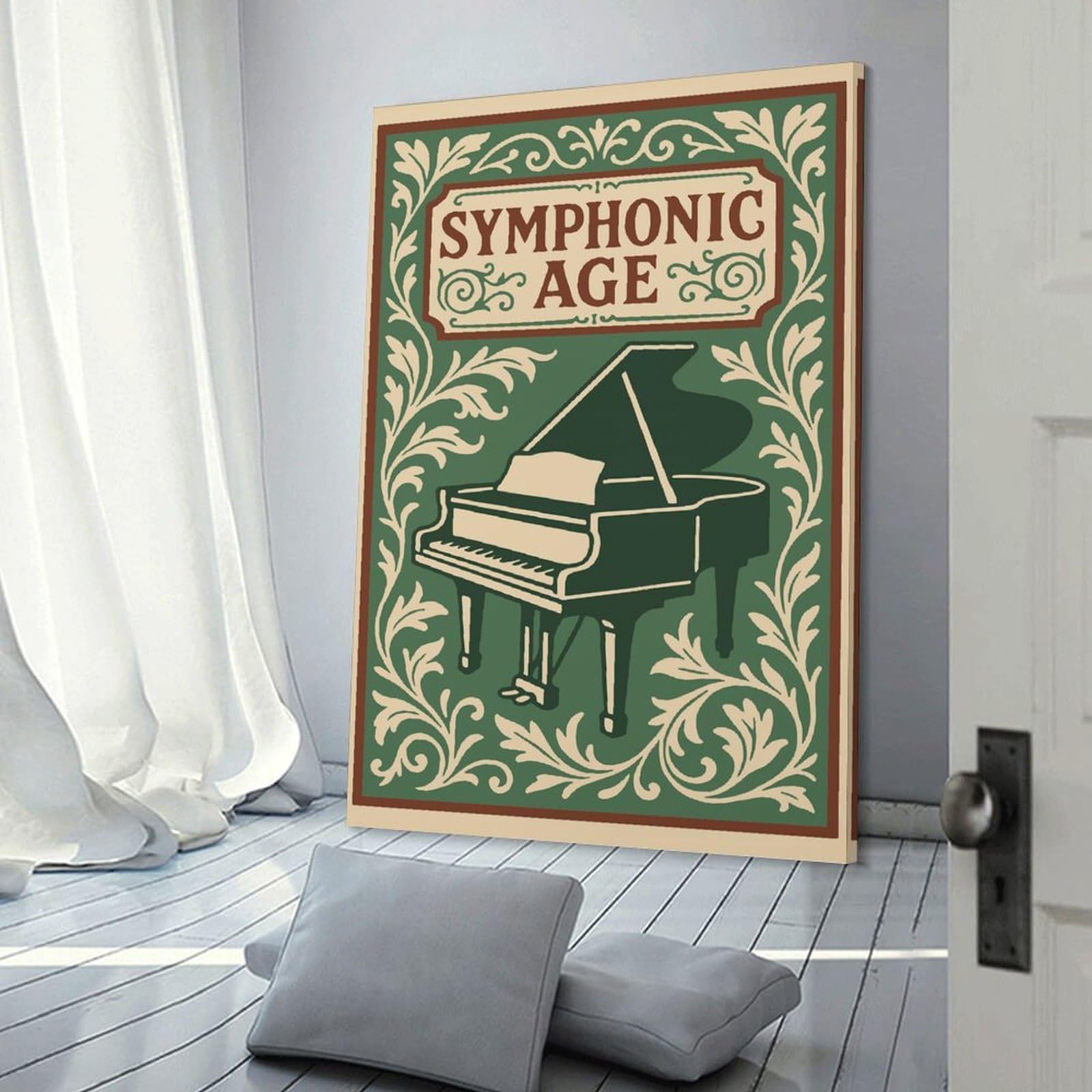 Junmoney Symphonic Age Piano Art Canvas Art Print, 24x36inch(60x90cm), for Home Walls, Creative Rooms Or Shared Spaces, Decorative Artwork with Broad Appeal